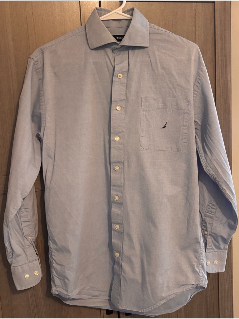 Nautica Light Blue Long-Sleeve Button-Down Dress Shirt